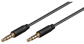 MicroConnect Slim audio kabel 4-pin Jack 3.5mm - Jack 3.5mm 2m černá (IPOD016)