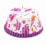 Cake star papírové košíčky na muffiny a cupcakes barevné 50x30 mm 100ks-vzor 18