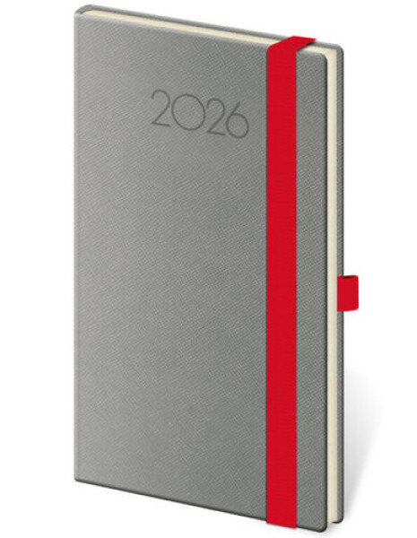 Diář 2026 týdenní kapesní Praga - tmavě šedá