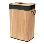 COMPACTOR Koš na prádlo Bamboo - obdélníkový černá / 90 L / 45 x 35 x v60 cm / bambus
