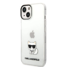 Pouzdro Karl Lagerfeld Choupette Logo iPhone 14 Plus - čiré