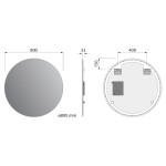 SAPHO - VELUR kulaté zrcadlo s LED podsvícením ø 80cm VR080
