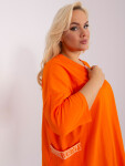 Oranžová volná halenka plus size velikosti s výstřihem