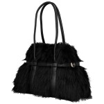 Módní dámská plyšová kabelka do ruky Pelaya, černá
