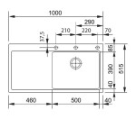 FRANKE - Mythos Fragranitový dřez MTG 611/2, 100x52 cm, bílá-led 114.0150.003