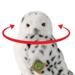 Plyšový pták sova/sovice sněžná s otáčející hlavou 28 cm, ECO-FRIENDLY