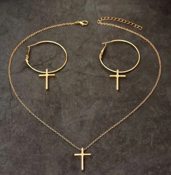 Dovoz Náhrdelník + náušnice s křížkem