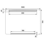 Nimco zrcadlo LED 1000 x 700 Model 22000 hliníkový rám ZP 22004 ZP 22004