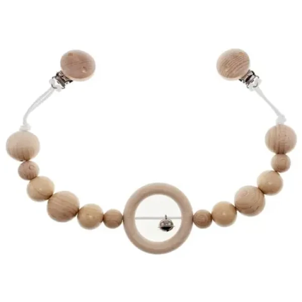 Hess Řetízek na kočárek s rolničkou přírodní dlouhý / od 0 let (HS12964)