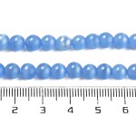 Skleněné korálky - kočičí oči - modré - ∅ 6 mm - 1 ks
