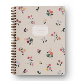 Rifle Paper Co. Kroužkový linkovaný blok Ditsy Dahlia, krémová barva, papír