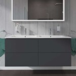 DURAVIT - L-Cube Umyvadlová skříňka 55x129x48 cm, 4 zásuvky, grafit mat LC625904949