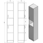 AQUALINE - SIMPLEX ECO vysoká skříňka 30x180x30cm SIME320