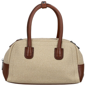 Módní dámská koženková kabelka do ruky Leora, béžová-hnědá