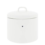 Bastion Collections Keramická dóza White/Brown Hearts B, bílá barva, keramika