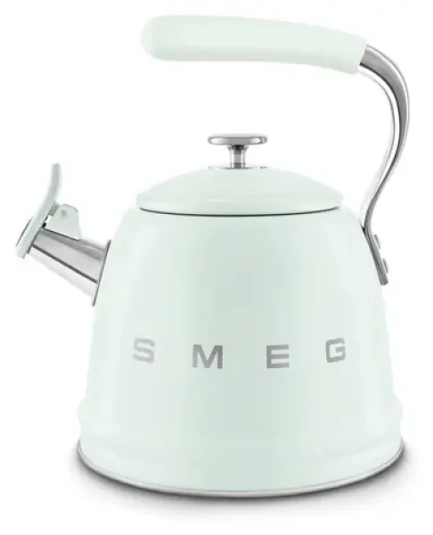 SMEG 50's Retro Style WKF01PG pastelově zelená / Píšťalová konvice / 2,3 l / nerez / vhodná pro indukci (WKF01PG)