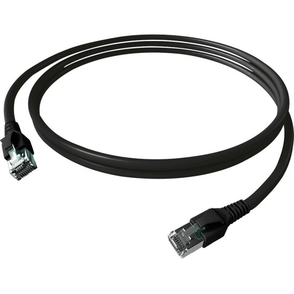 Easylan CP1KSBSBS0075 RJ45 síťové kabely, propojovací kabely CAT 6A S/FTP 7.50 m černá dvoužilový stíněný, bez halogenů, samozhášecí 1 ks