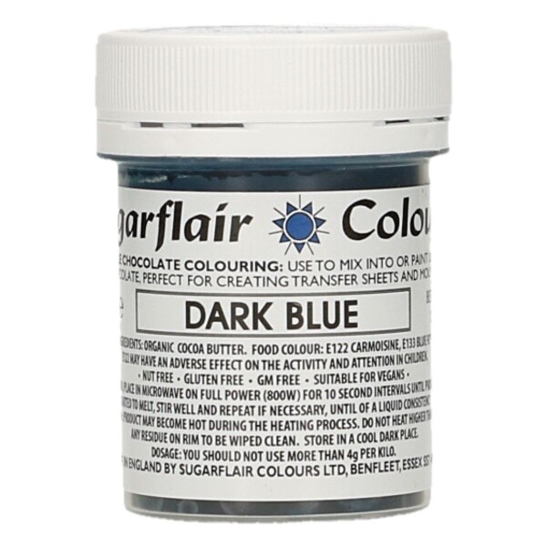 Sugarflair Barva na čokoládu Dark Blue Tmavě modrá 35g