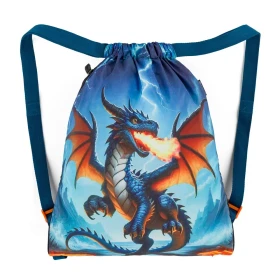 Bagmaster SÁČEK LUMI 26 D školní na přezůvky / tělocvik – drak Modrá 1,5 l 230438