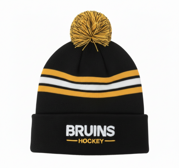 Fanatics Dámská zimní čepice Boston Bruins NHL Authentic Pro W/Cap Cuffed Pom Beanie