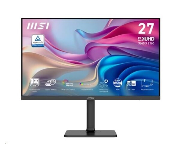 MSI LCD Modern MD272UPHW, 27", 3840x2160, IPS, 60Hz, 4ms, VESA 75x75, Black EDF_2666442