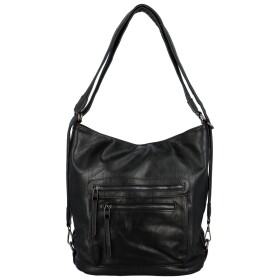 Dámská praktická koženková kabelka/batoh Frankie, černo-černá