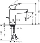 HANSGROHE - Logis Umyvadlová baterie s výpustí, chrom 71100000