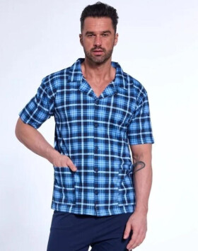 Pyžamo Cornette 318/53 cr/r 3XL-5XL pánské rozepínací tmavě modrá 4XL
