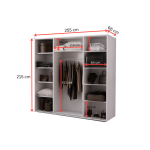 Šatní skříň Silver Barva korpusu: Antracit, Rozměry: 255 cm, Dveře: Zrcadlo