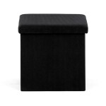 Taburet s úložným prostorem, černá manšestrová látka