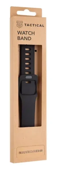 Tactical 789 Silikonový Řemínek s Přezkou pro Apple Watch 38 40mm Grain černá (8596311138874)