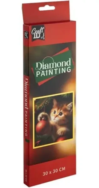 CRAFT ID Diamantové malování Vánoční kočička 30x30cm