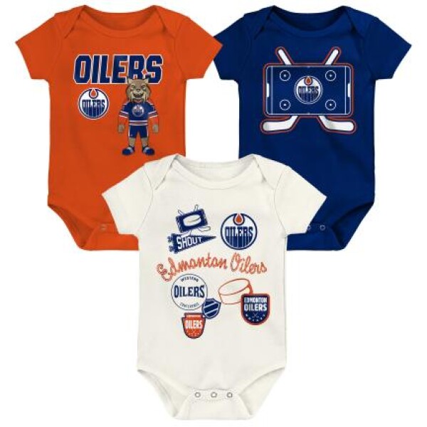 Outerstuff Dětské body Edmonton Oilers NHL Littlest Player 3Pk Creeper Se Velikost: Batole 6-9 Měsíců