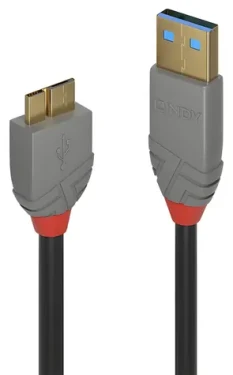 Lindy Anthra Line USB-A - Micro-USB B černý 0,5m / USB kabel / USB 3.2 Gen1 / 5 Gbit/s (36765)