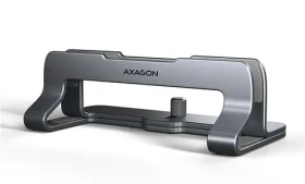 AXAGON STND-VG, vertikální hliníkový stojan pro notebooky 10"-17.3" nastavitelný rozestup šedá (STND-VG)