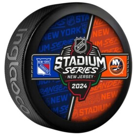 Inglasco / Sherwood Puk Stadium Series 2024 Dueling Style Collectible Hockey Puck -Rangers vs Island