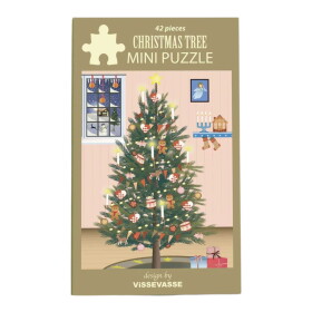 ViSSEVASSE Mini puzzle Glowing Christmas Tree 42 dílků, hnědá barva, papír