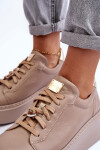 Kůže Sportovní Boty Na Platformě Maciejka 06191-04 Bežová 40