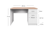 ARTEN (NANO Systems s.r.o.) PC stůl TOP MIX-1D1S-120 (Dub sonoma/bílá)
