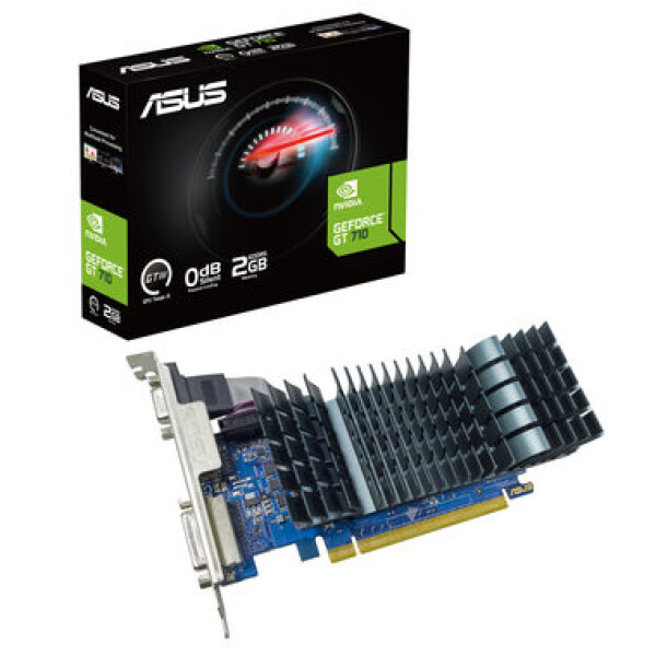 ASUS GeForce GT 710 2GB GDDR5 EVO Low-Profile / 954 MHz / 2GB GDDR5 / 32-bit / 1x HDMI + 1x VGA + 1x DVI (90YV0ALA-M0NA00)