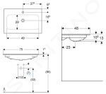 GEBERIT - iCon Umyvadlo nábytkové 750x480x130 mm, bez přepadu, s otvorem pro baterii, KeraTect, bílá 501.844.00.2