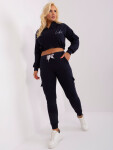 Námořnická modř plus size set s krátkou mikinou XL