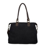 Trendy dámská textilní kabelka na rameno Petra, černá
