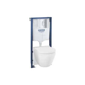 GROHE - Solido Set předstěnové instalace, klozetu Euro Ceramic, sedátka SoftClose a tlačítka Arena Cosmopolitan, Triple Vortex, chrom 102514SH00