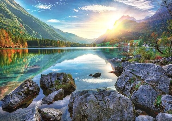 Puzzle s třídičem 2v1: Jezero Hintersee, Německo 1000 dílků