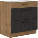 Spodní skříňka Vigo 80 D 3S BB - Premium Box Barva korpusu: Dub Lancelot, Barva dvířek: Dark wood