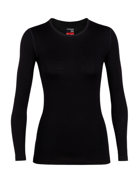 Dámské merino triko dlouhý rukáv ICEBREAKER Wmns 260 Tech LS Crewe, Black velikost: XXL