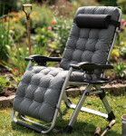 Skládací zahradní lehátko s polštářem TDC01-BK Černá