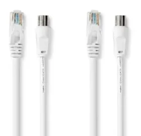 Nedis Kombinovaný kabel koax a CAT6 bílá / Kombinovaný kabel / RG58 / 75 Ohm / 3 m / dvojité stínění / box (CSGB4500WT30)