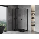 MEXEN/S - Mist T sprchový kout dveře křídlové 70 x 95, transparent, černá 8A4T-070-095-70-00